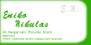 eniko mikulas business card